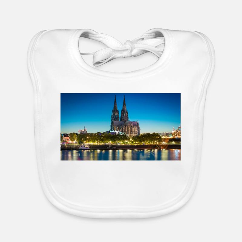 Kölner Dom Abendlicht Silhouette Baby Bio-Lätzchen
