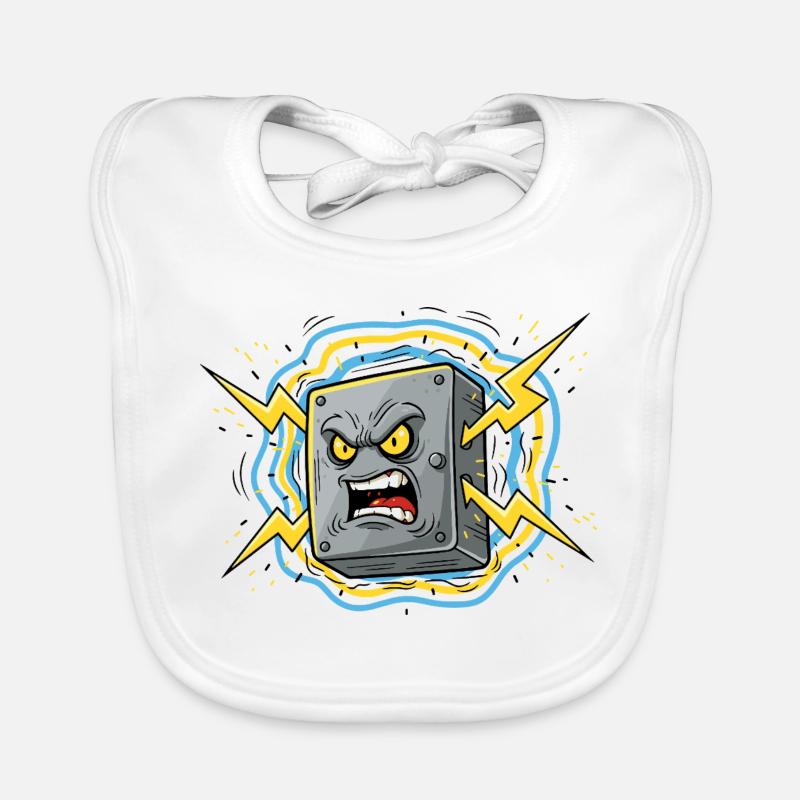 Angry Socket Lightning Organic Baby Bibs