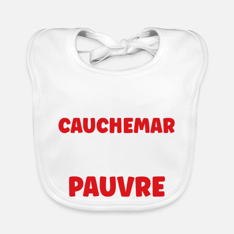 pauvre - Bavoir bio Bébé - blanc