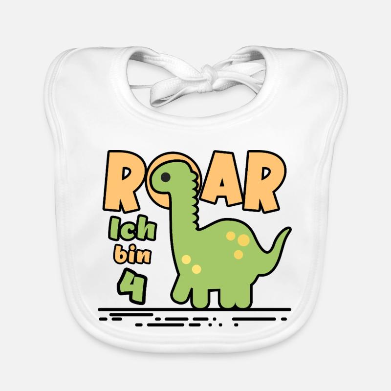 Dinosaure du 4e anniversaire Bavoir bio Bébé