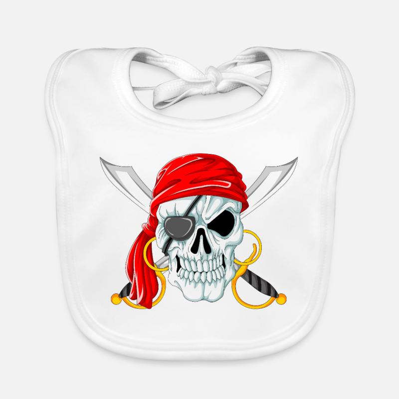 Crâne de pirate avec épées, Jolly Roger Design Bavoir bio Bébé