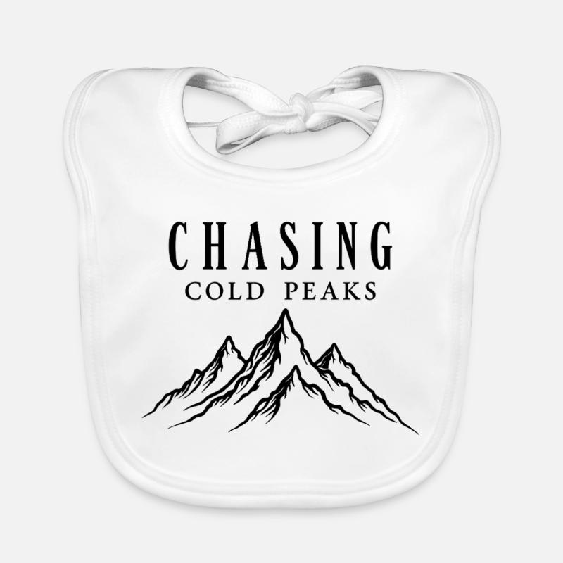 Chasing Cold Peaks Mountains Hiking Outdoor Organic Baby Bibs