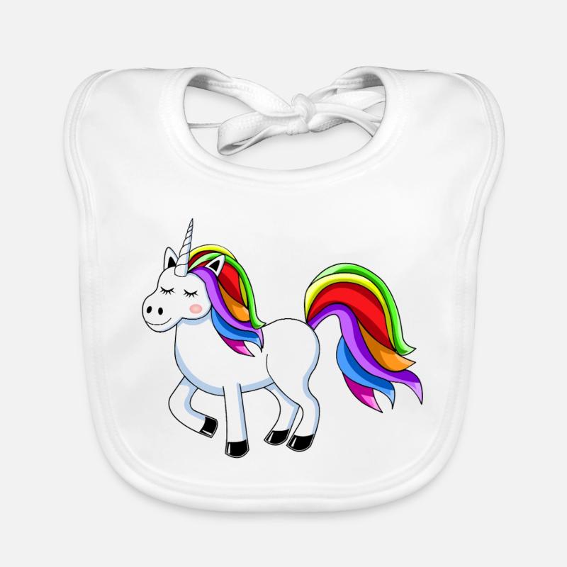 Regenbogen-Einhorn Cartoon-Design Baby Bio-Lätzchen