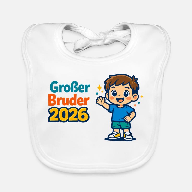 Großer Bruder 2026 Kinder Geschenk Baby Bio-Lätzchen