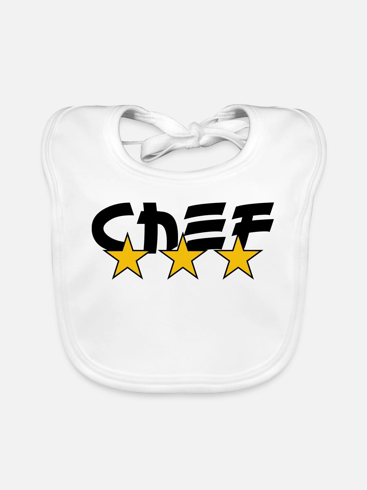 Chef - Kitchen - Cook - Organic Baby Bibs - white - Front
