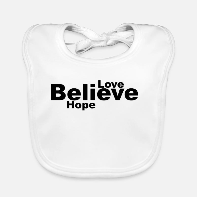 Croyez, espérez, aimez un design unique Bavoir bio Bébé