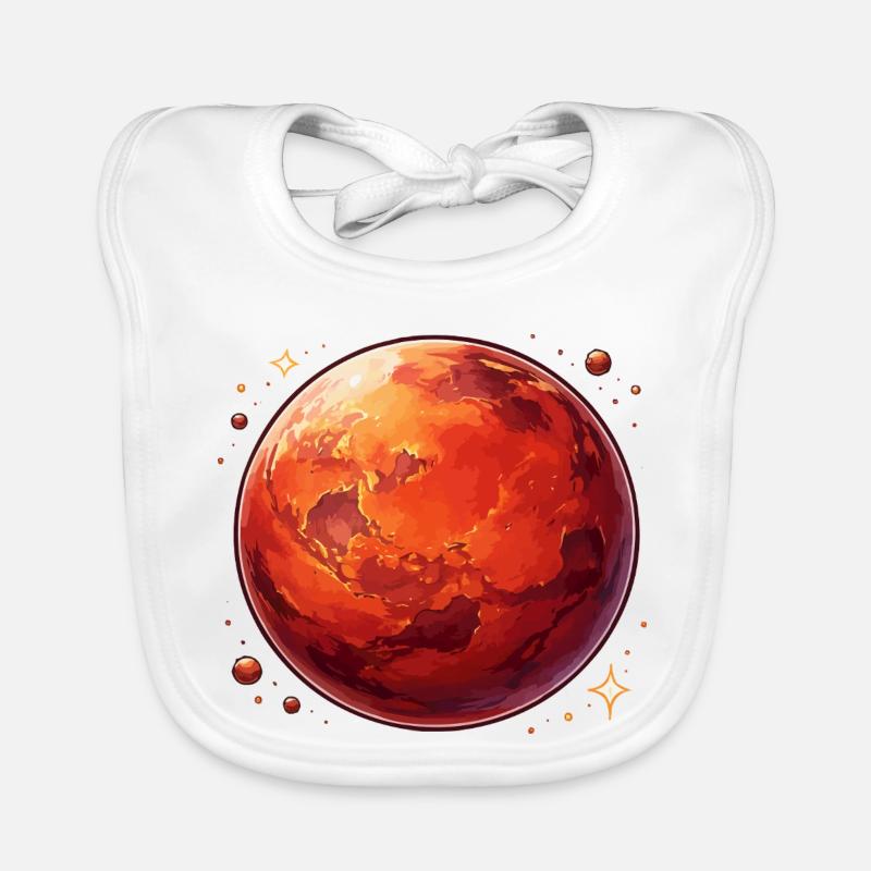 Roter Planet Mars kosmische Illustration Baby Bio-Lätzchen
