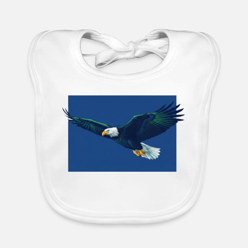 Eagle Flight in Blue Sky, Seattle, Seahawks Organic Baby Bibs
