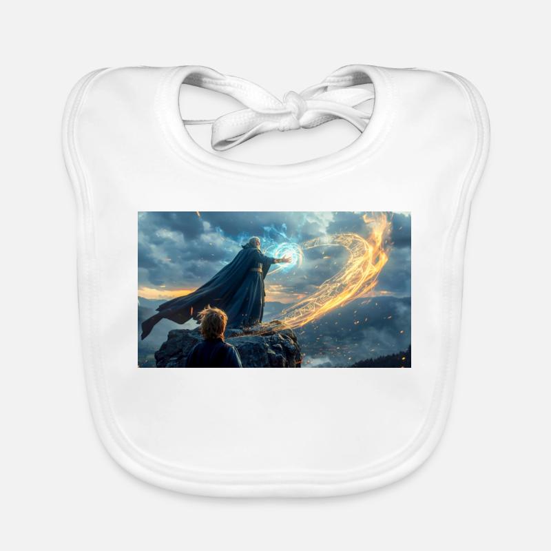 Merlin et Arthur dirigent les chevaliers Bavoir bio Bébé