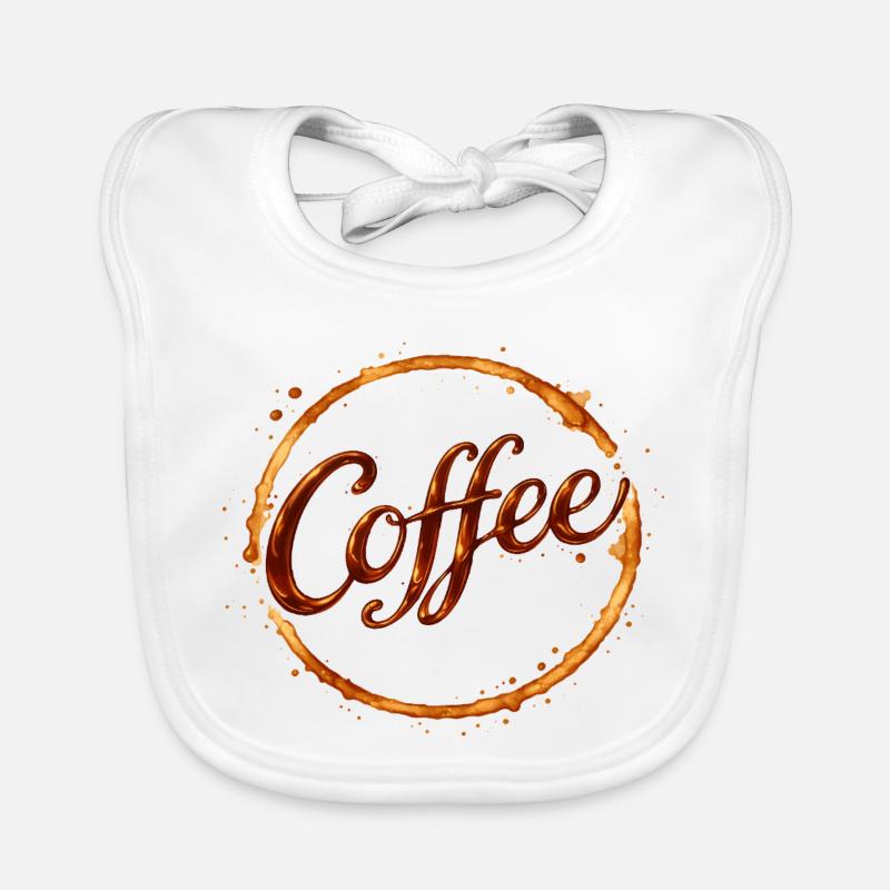 Coffee Cups Imprint Illustration Organic Baby Bibs