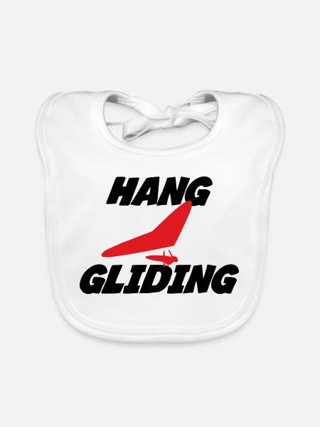 Hanggliding-Zentriertes Flügelabzeichen - Baby Bio-Lätzchen - Weiß - Vorne
