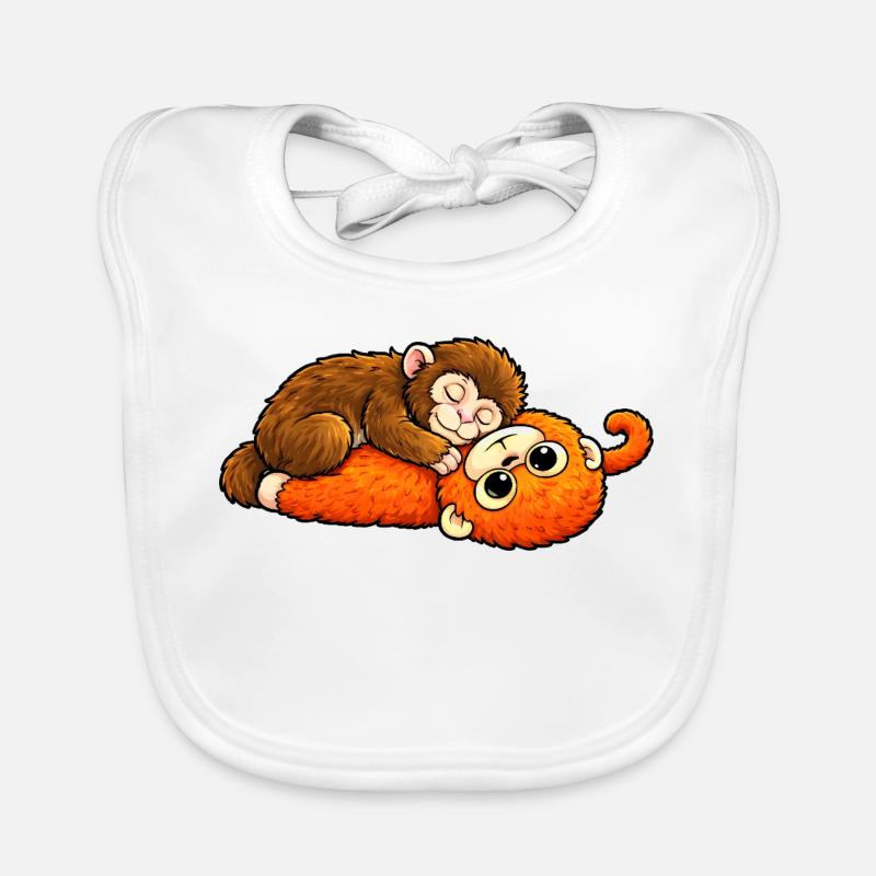 Monkey Punch Baby  - Baby Bio-Lätzchen - Weiß