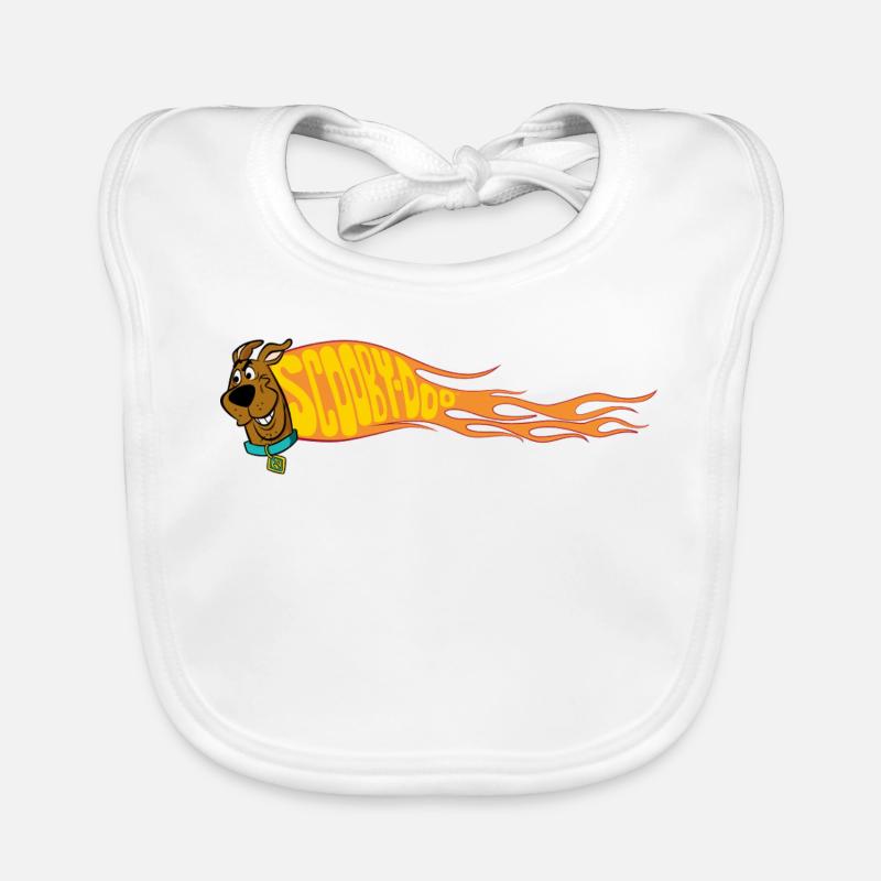 Scooby-Doo With Flame And Text Organic Baby Bibs