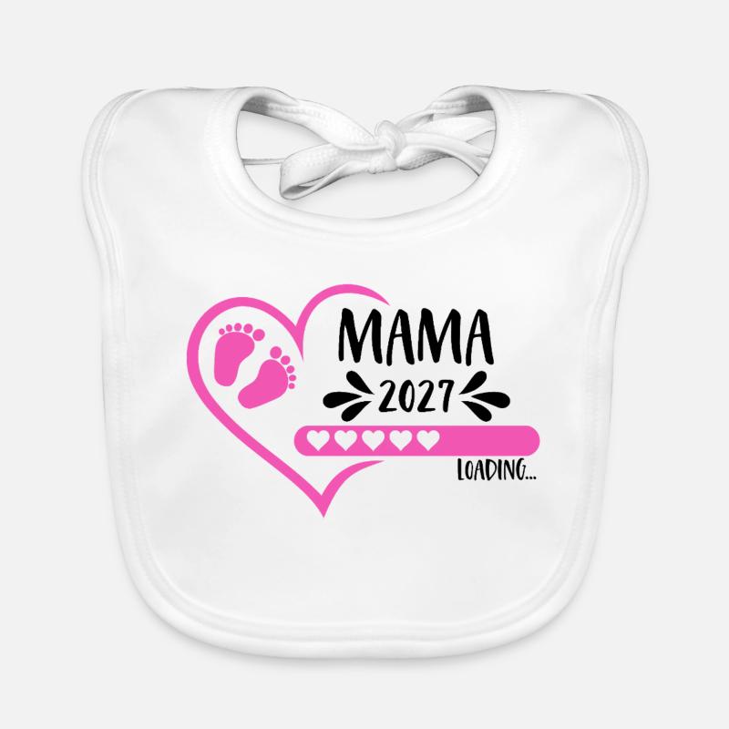 Mama 2027 loading Herz Version Mädchen pink Baby Bio-Lätzchen