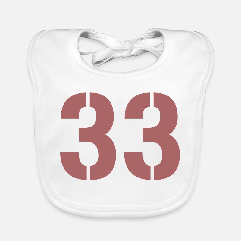 Geometric Number 33 Block Organic Baby Bibs