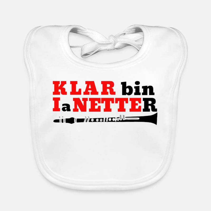 Klarinette - Klar bin I a Netter - Klarinettist Baby Bio-Lätzchen