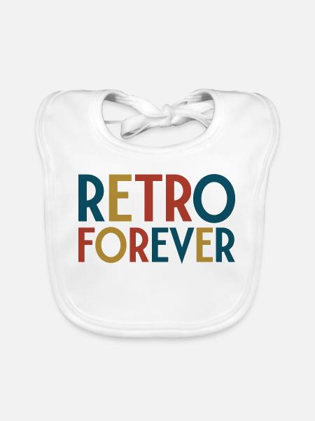 Retro forever - Bavoir bio Bébé - blanc - Devant