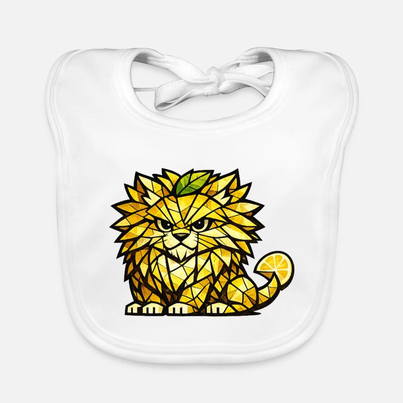 Lemon Lion Cubism version Organic Baby Bibs