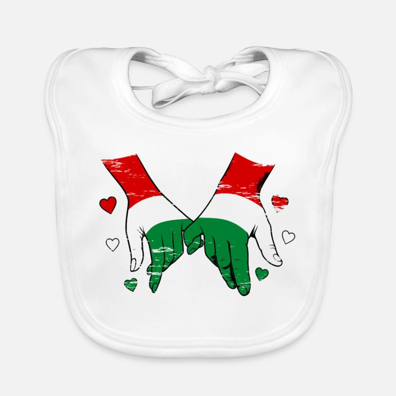 Drapeau hongrois main dans la main utilisé Bavoir bio Bébé