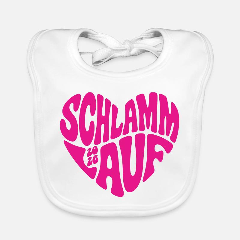 Course de boue 2026 - Forme de cœur - Course de boue 2026 Bavoir bio Bébé