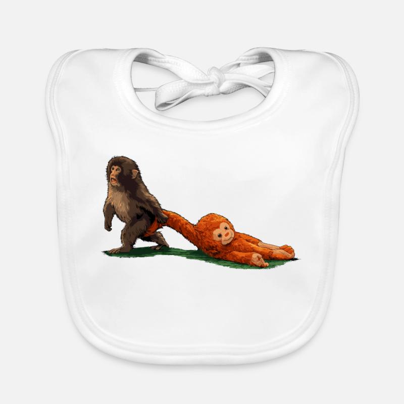 punch the monkey Organic Baby Bibs