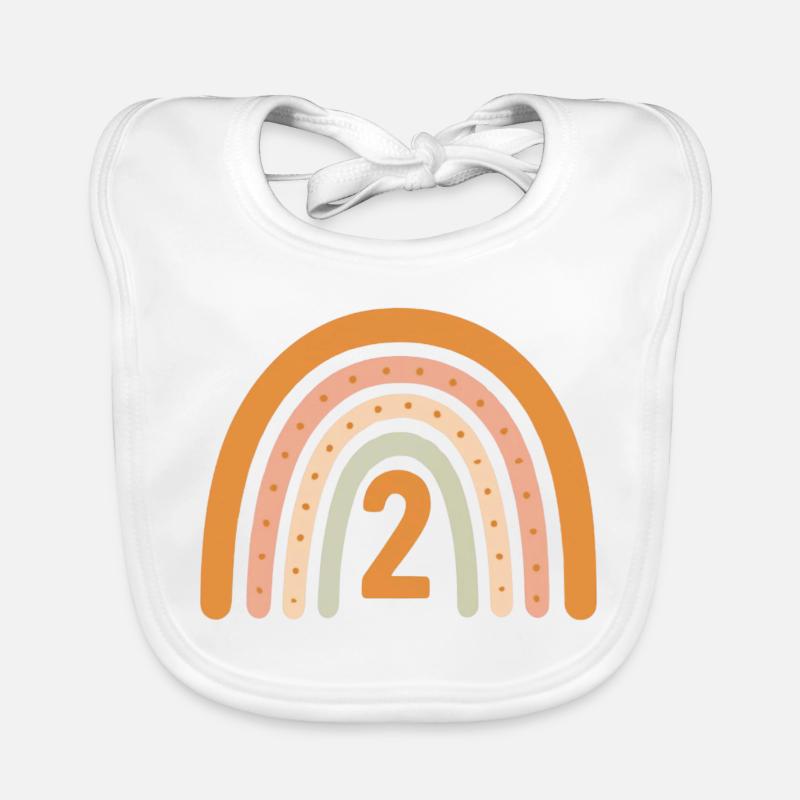 Zweiter Geburtstag Regenbogen Baby Bio-Lätzchen