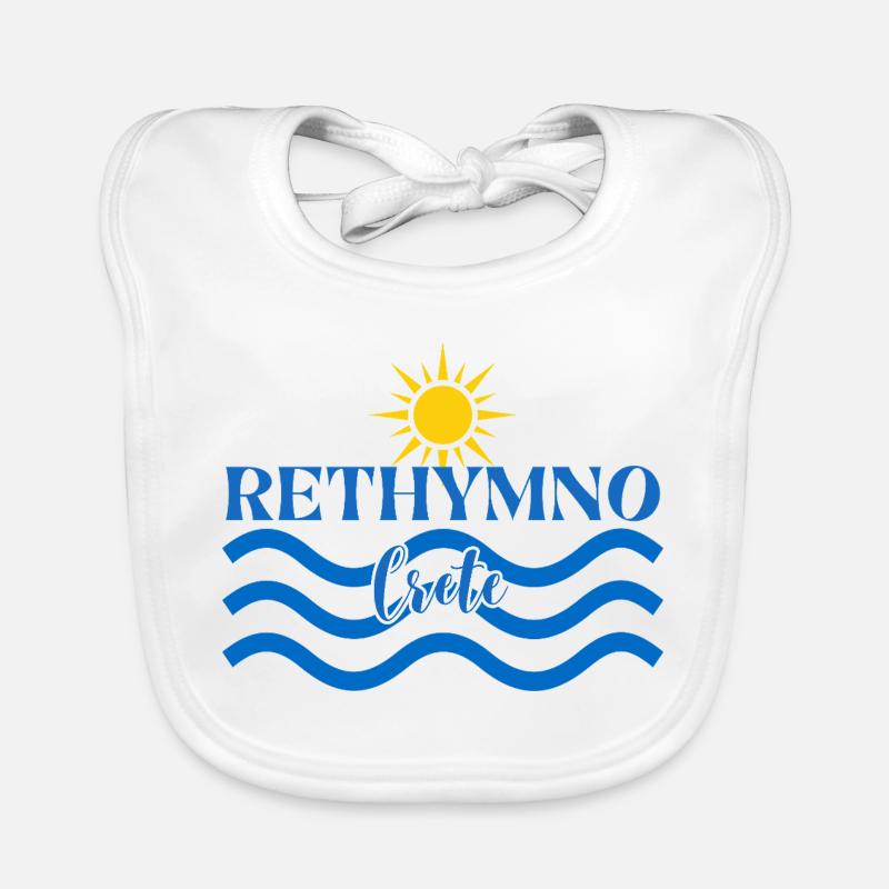 Logo du soleil de Crète à Rethymno Bavoir bio Bébé