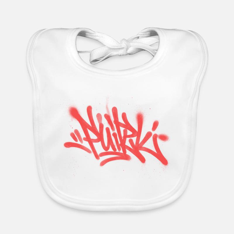 Graffiti Spray Abstract Red Tag Organic Baby Bibs