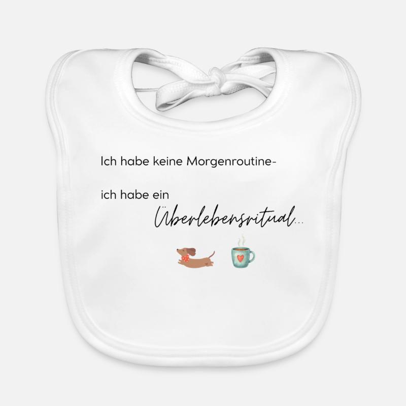 LIEBEVOLL Morgenroutine Dackel  Baby Bio-Lätzchen