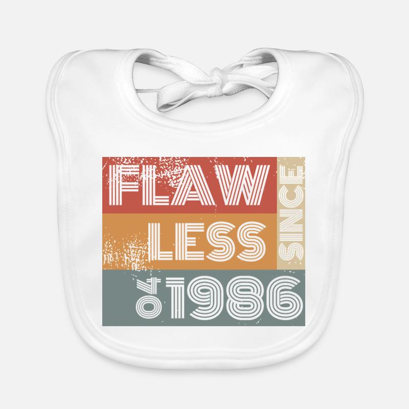40. Geburtstag Flawless since 04/1986 Baby Bio-Lätzchen