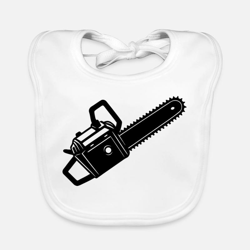 Logging Chainsaw Organic Baby Bibs