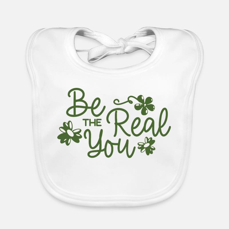 Sei der echte Du Blumenschrift Baby Bio-Lätzchen