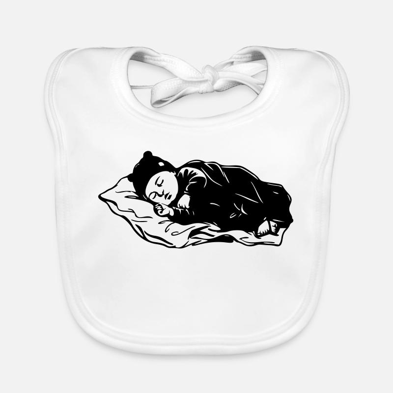 Bébé qui dort  - Bavoir bio Bébé - blanc