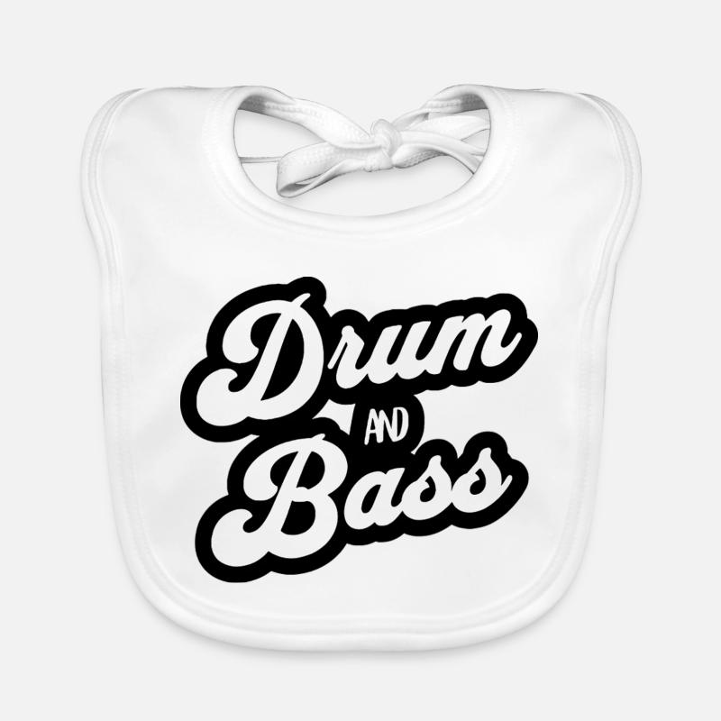 Drum and Bass Script Logo Organic Baby Bibs