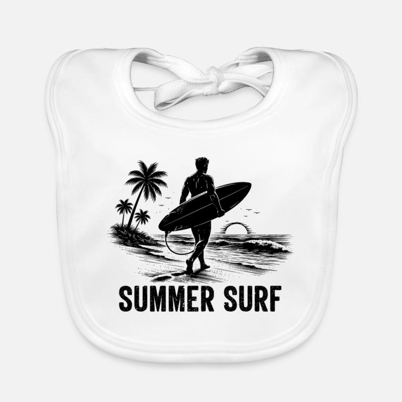 Enjoy the Summer Summer Surf In Blue Paradise Baby Bio-Lätzchen