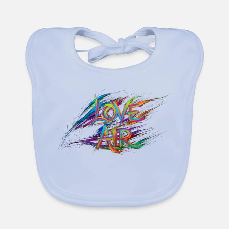 Farbenfrohe Liebesluft-Text-Gemälde Baby Bio-Lätzchen