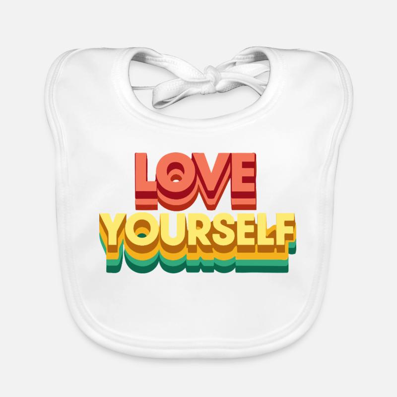 Amour de soi rétro arc en ciel Bavoir bio Bébé