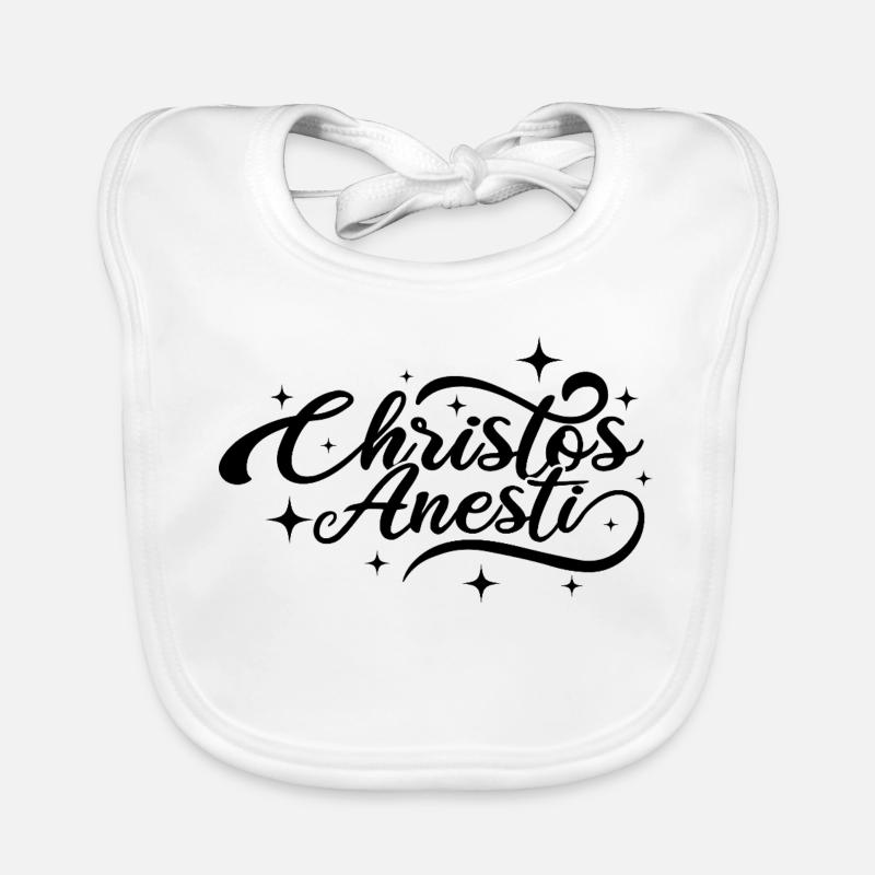 Christos Anesti Orthodox Easter Pascha Organic Baby Bibs