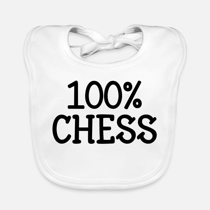 100% Chess: Knight Strategy Pattern and Black Bishop Organic Baby Bibs
