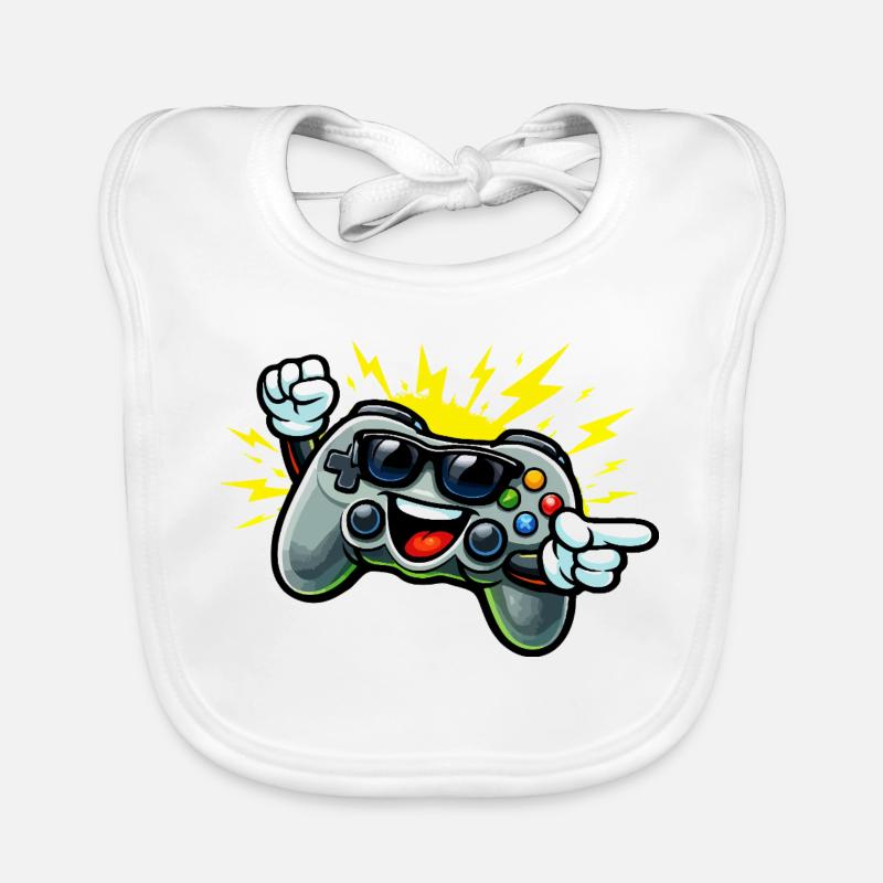 Retro Controller Fun Organic Baby Bibs