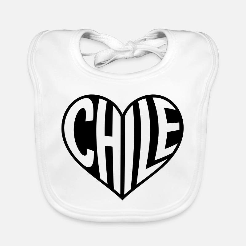 Chile Heart Typography Organic Baby Bibs