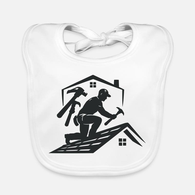Dachhandwerker Silhouette Dachdecker Baby Bio-Lätzchen