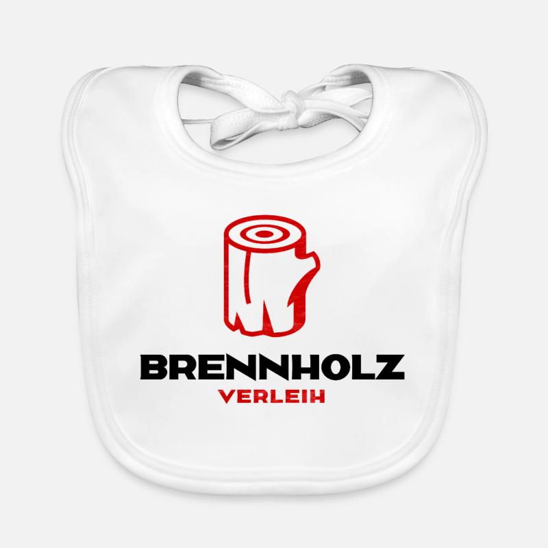 Brennholz Verleih - Baby Bio-Lätzchen - Weiß