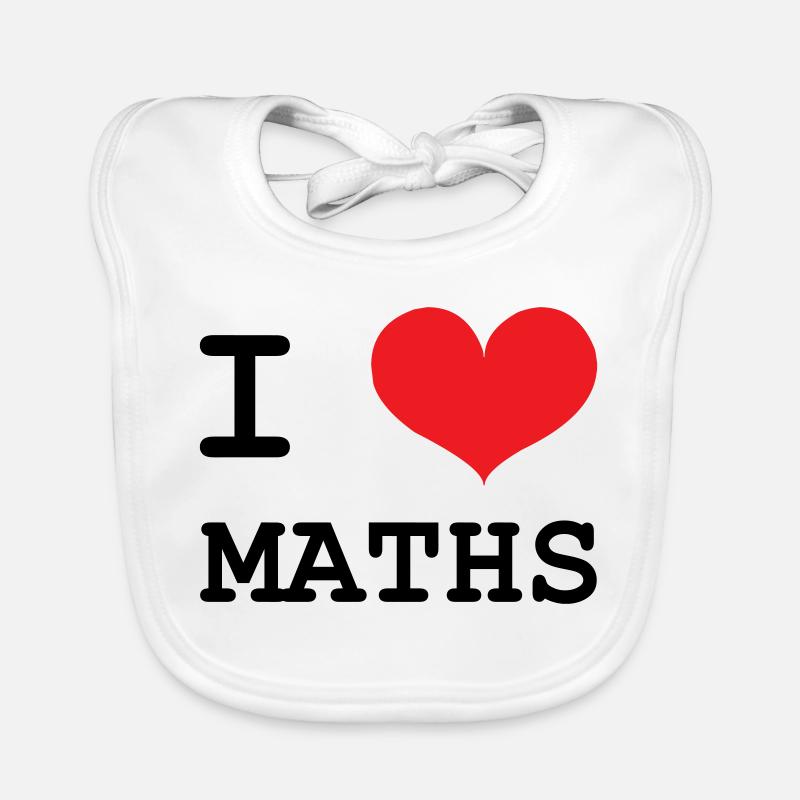 J'aime les Maths : Tee-shirt Passion Mathématiques Bavoir bio Bébé