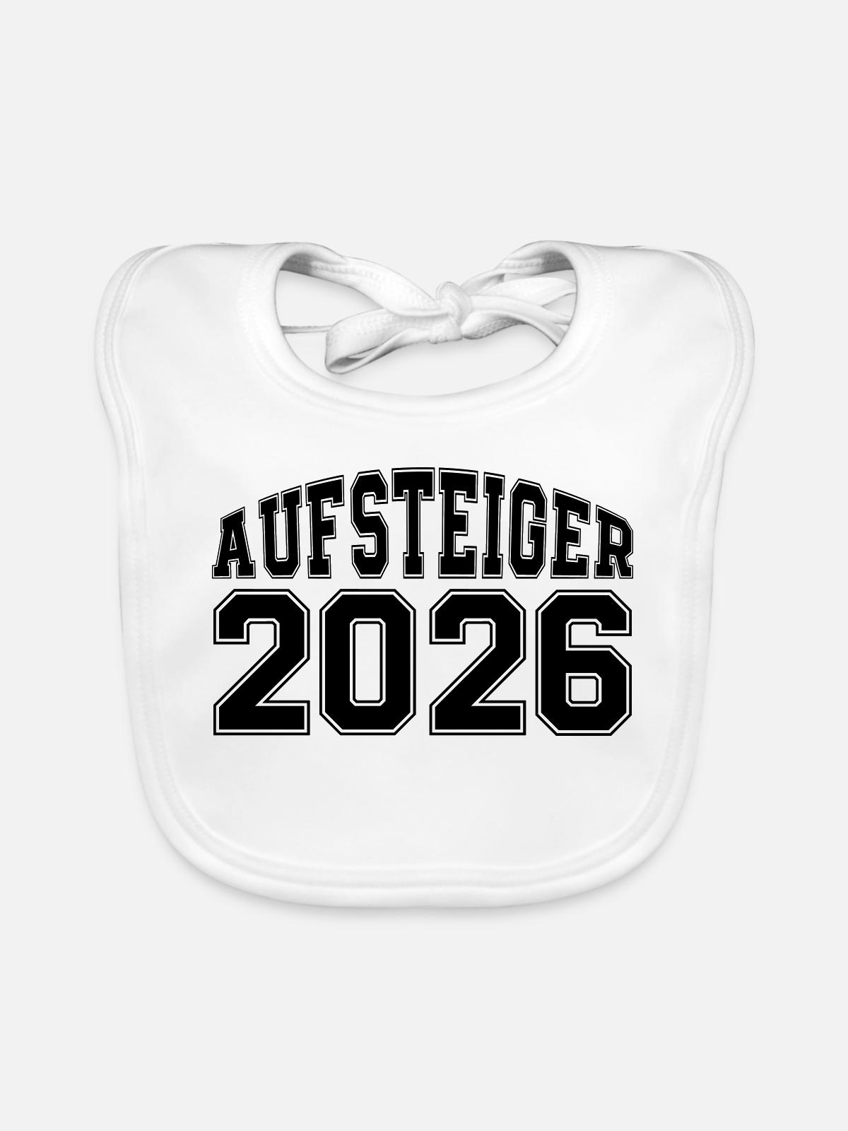 Aufsteiger 2026 - Baby Bio-Lätzchen - Weiß - Vorne