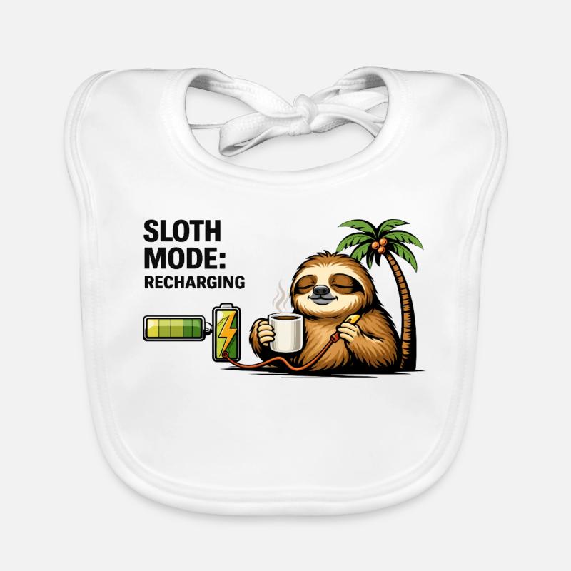 Sloth Mode Recharging Coffee Organic Baby Bibs