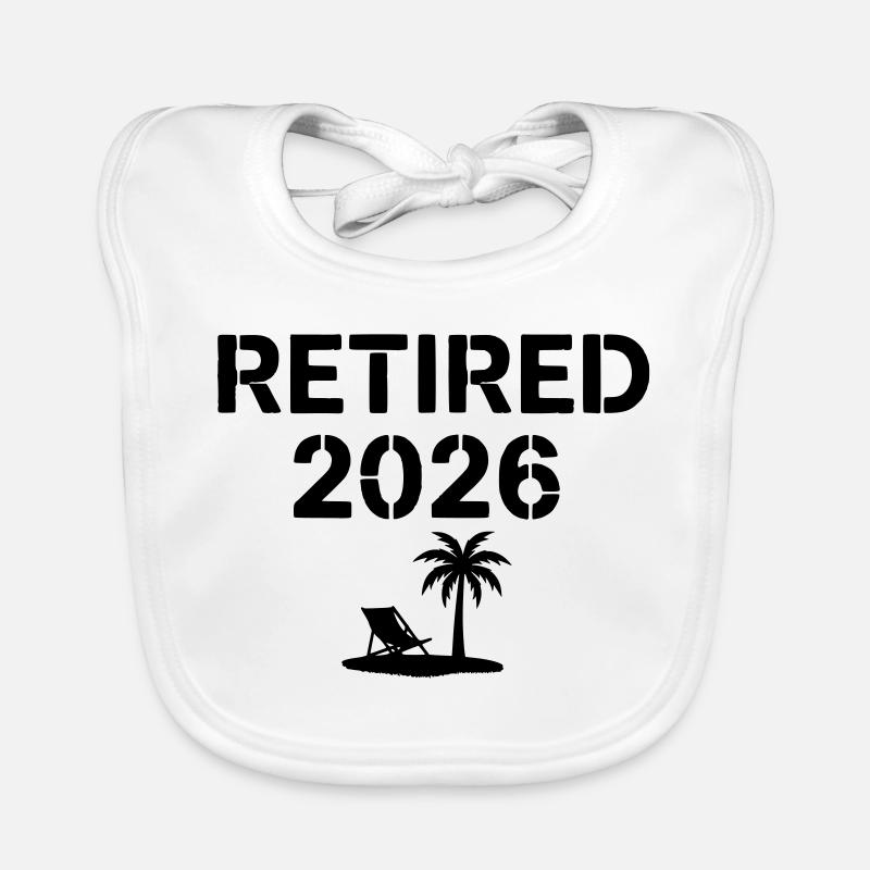 Retired 2026 Rente Palme Strand Baby Bio-Lätzchen