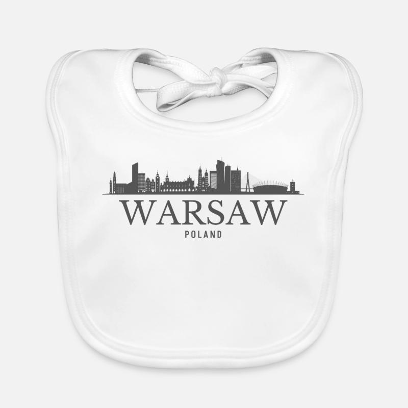 Varsovie, Pologne, silhouette de Varsovie Bavoir bio Bébé