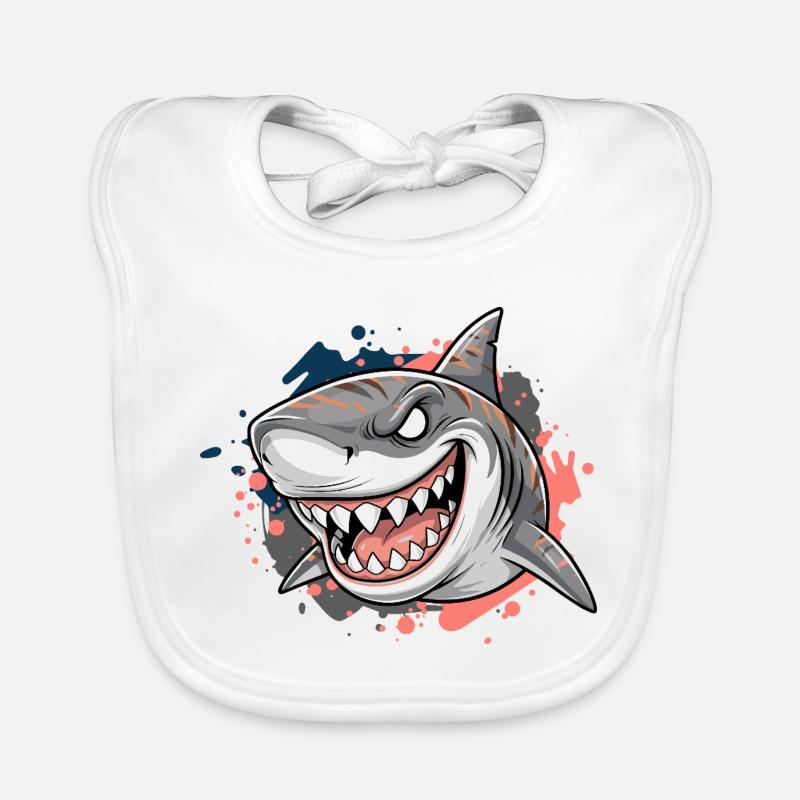 Graffiti de requin en colère Bavoir bio Bébé