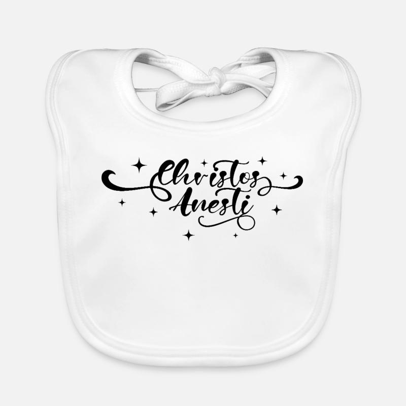 Pascha Christos Anesti Orthodox Easter Organic Baby Bibs